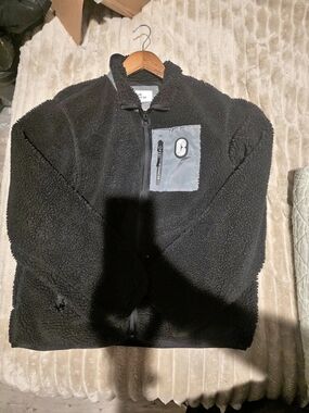 Coach Sherpa Fleece Zip Jacket Black Fleece Jacket Size Large